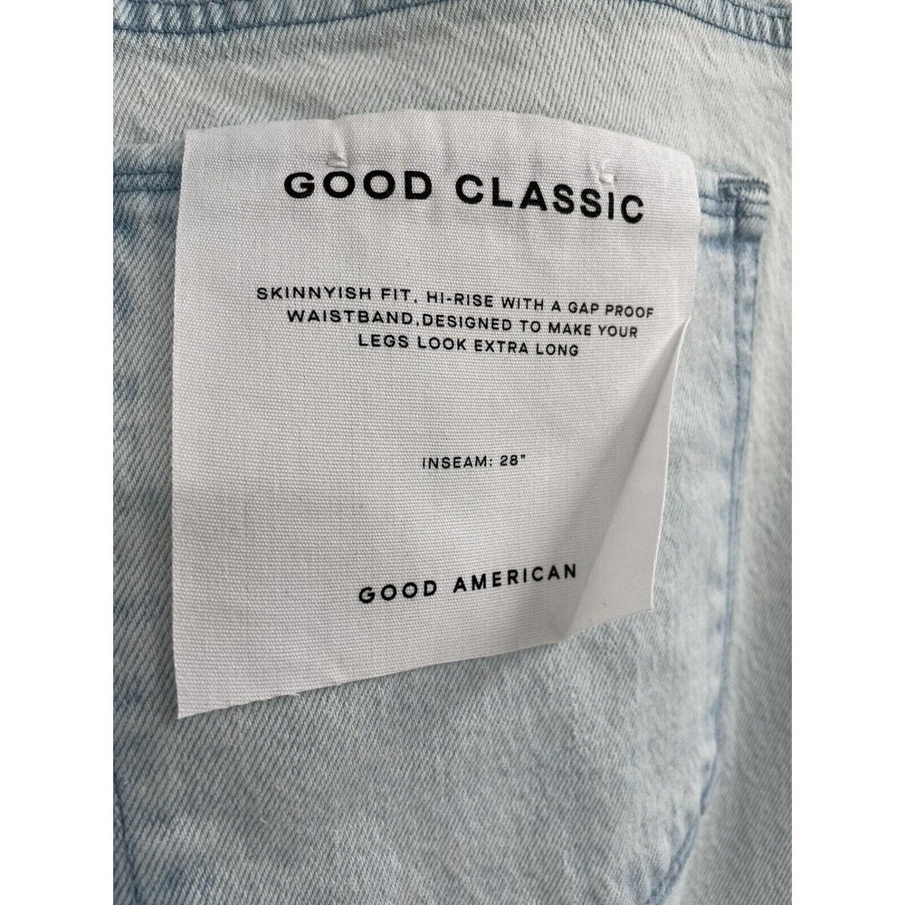 Good American Good Classic Side Slit Hi Rise Light Wash Jeans Size 18 $169 - Picture 9 of 11